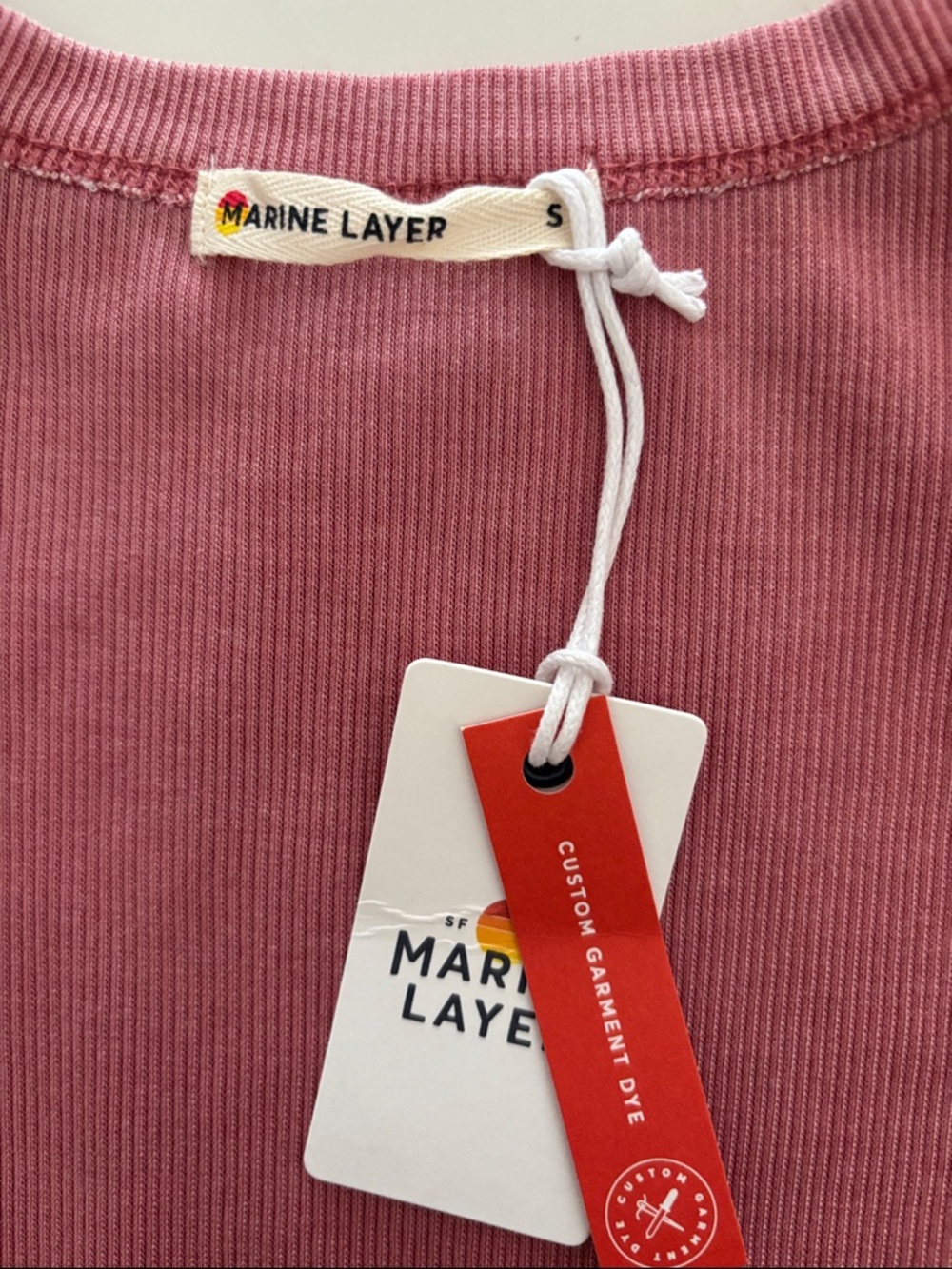 Marine Layer Lexi Rib Sun-In Crew Tee. Brick. Small. NWT. - Picture 4 of 6